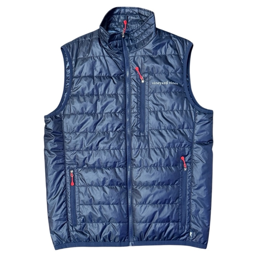 Vineyard Vines Mountain Weekend navy lightweight packable vest Primaloft S